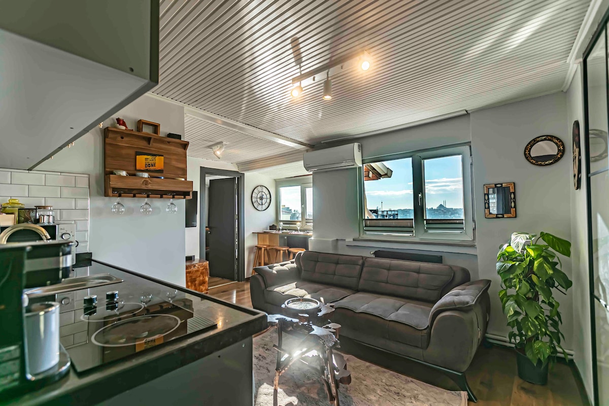 Rum-Otto/2BR with SeaView/Galata/Near Metro